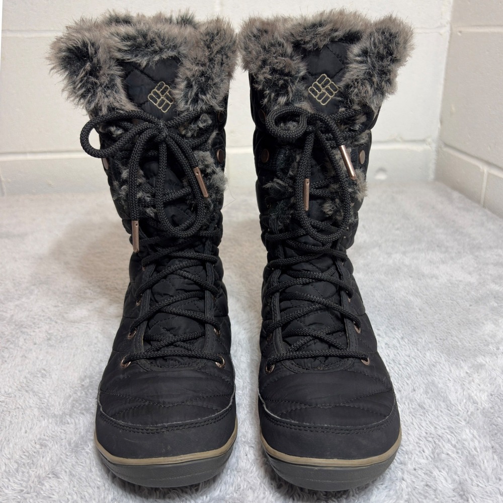 Columbia Minx Mid II Winter Boots Women 7.5 Black Omni-Heat Waterproof 200 Grams